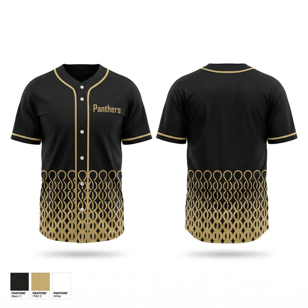Full Button Baseball Jersey, Panthers, Baseball, Teamtime, Team time, sublimation, custom sports apparel, team uniforms, spirit wear, spiritwear, sports uniforms, custom shirts, team store, custom team store, fundraiser sports, apparel fundraiser