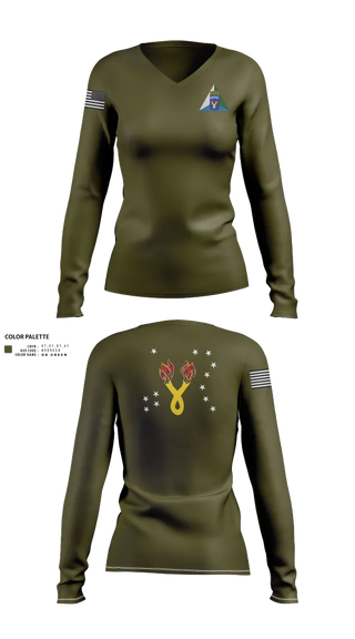 Womens Long Sleeve Vneck Shirt, 196th IN BDE (JPMRC), , Teamtime, Team time, sublimation, custom sports apparel, team uniforms, spirit wear, spiritwear, sports uniforms, custom shirts, team store, custom team store, fundraiser sports, apparel fundraiser