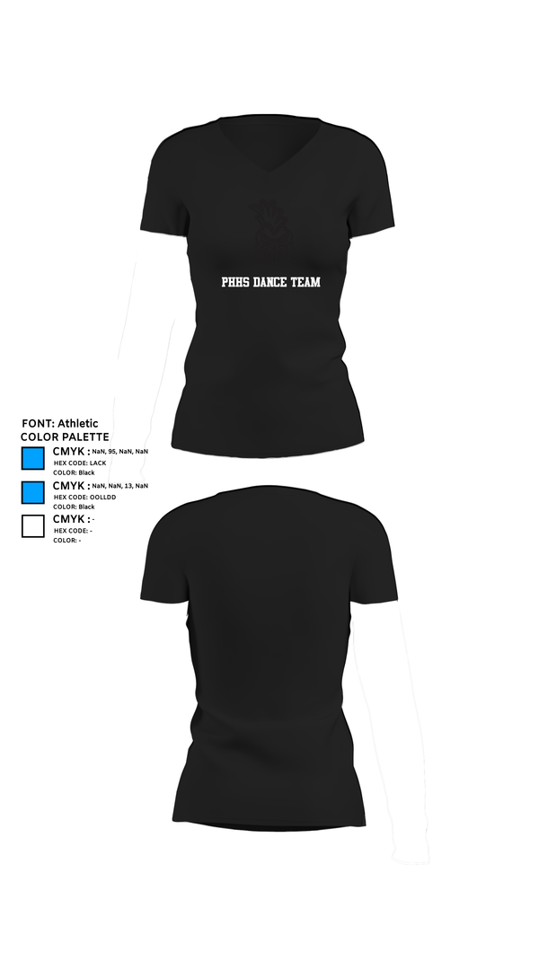 Womens Short Sleeve Vneck Shirt, PHHS Dance Team, Spirit Store, Teamtime, Team time, sublimation, custom sports apparel, team uniforms, spirit wear, spiritwear, sports uniforms, custom shirts, team store, custom team store, fundraiser sports, apparel fundraiser