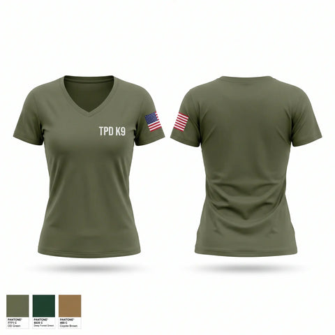 Womens Short Sleeve Vneck Shirt, TPD K9, Police, Teamtime, Team time, sublimation, custom sports apparel, team uniforms, spirit wear, spiritwear, sports uniforms, custom shirts, team store, custom team store, fundraiser sports, apparel fundraiser