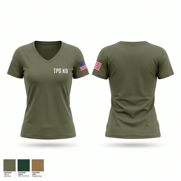 Womens Short Sleeve Vneck Shirt, TPD K9, Police, Teamtime, Team time, sublimation, custom sports apparel, team uniforms, spirit wear, spiritwear, sports uniforms, custom shirts, team store, custom team store, fundraiser sports, apparel fundraiser