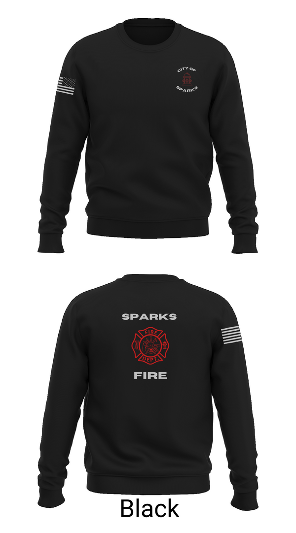 Crew Neck Sweatshirt, Sparks Fire Department, Fire Department, Teamtime, Team time, sublimation, custom sports apparel, team uniforms, spirit wear, spiritwear, sports uniforms, custom shirts, team store, custom team store, fundraiser sports, apparel fundraiser