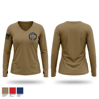 Womens Long Sleeve Vneck Shirt, Hoya Battalion, Army, Teamtime, Team time, sublimation, custom sports apparel, team uniforms, spirit wear, spiritwear, sports uniforms, custom shirts, team store, custom team store, fundraiser sports, apparel fundraiser