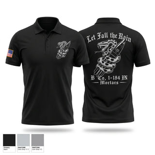 Short Sleeve Performance Polo, B Co. 1-184, National Guard, Teamtime, Team time, sublimation, custom sports apparel, team uniforms, spirit wear, spiritwear, sports uniforms, custom shirts, team store, custom team store, fundraiser sports, apparel fundraiser
