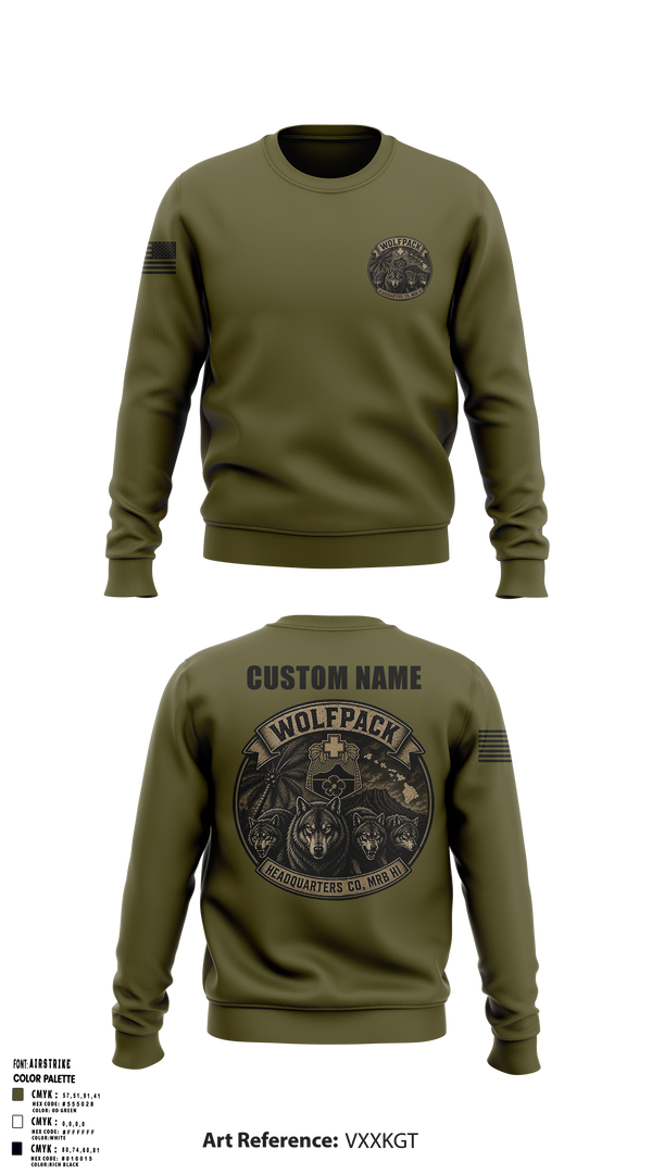 Crew Neck Sweatshirt, Headquarters Company, MRB HI, Army, Teamtime, Team time, sublimation, custom sports apparel, team uniforms, spirit wear, spiritwear, sports uniforms, custom shirts, team store, custom team store, fundraiser sports, apparel fundraiser