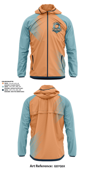 Windbreaker, LowCountry Peaches, Softball, Teamtime, Team time, sublimation, custom sports apparel, team uniforms, spirit wear, spiritwear, sports uniforms, custom shirts, team store, custom team store, fundraiser sports, apparel fundraiser