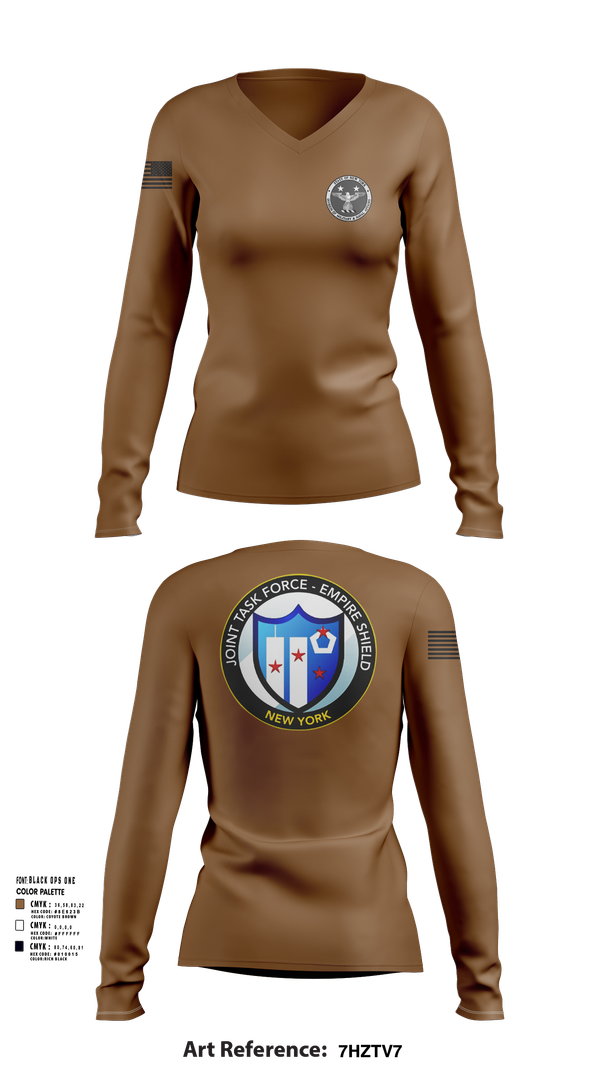Womens Long Sleeve Vneck Shirt, Empire Shield, , Teamtime, Team time, sublimation, custom sports apparel, team uniforms, spirit wear, spiritwear, sports uniforms, custom shirts, team store, custom team store, fundraiser sports, apparel fundraiser
