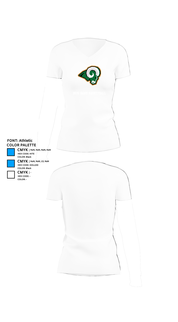 Womens Short Sleeve Vneck Shirt, Reig Rams Basketball, Men's Basketball, Teamtime, Team time, sublimation, custom sports apparel, team uniforms, spirit wear, spiritwear, sports uniforms, custom shirts, team store, custom team store, fundraiser sports, apparel fundraiser