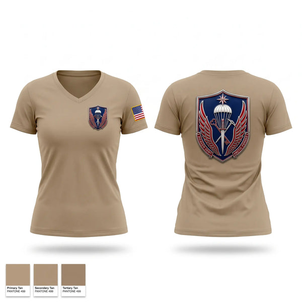 Womens Short Sleeve Vneck Shirt, 11th ADSB, Army, Teamtime, Team time, sublimation, custom sports apparel, team uniforms, spirit wear, spiritwear, sports uniforms, custom shirts, team store, custom team store, fundraiser sports, apparel fundraiser