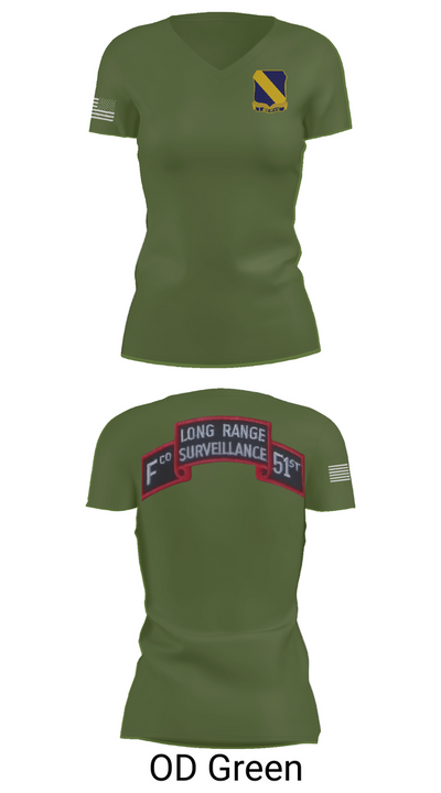 Fco 51st infantry LRSU 81538423 Women's Short Sleeve V-neck Shirt - 48