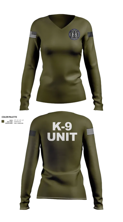 EPD K-9 87143983 Women's Long Sleeve V-neck Shirt - 60