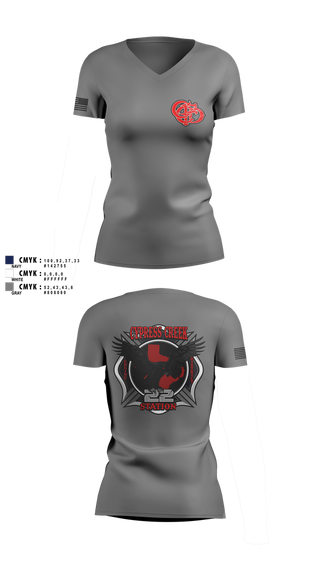 Womens Short Sleeve Vneck Shirt, Cy creek fire 22, , Teamtime, Team time, sublimation, custom sports apparel, team uniforms, spirit wear, spiritwear, sports uniforms, custom shirts, team store, custom team store, fundraiser sports, apparel fundraiser