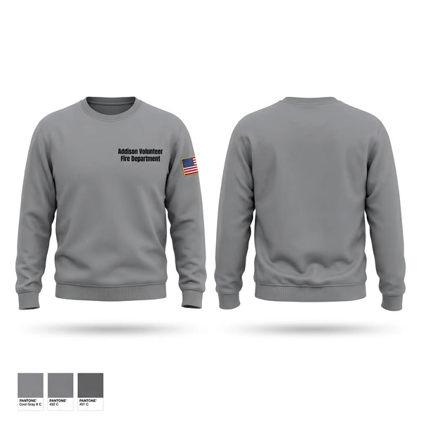 Crew Neck Sweatshirt, Addison Volunteer Fire Department, Fire Department, Teamtime, Team time, sublimation, custom sports apparel, team uniforms, spirit wear, spiritwear, sports uniforms, custom shirts, team store, custom team store, fundraiser sports, apparel fundraiser