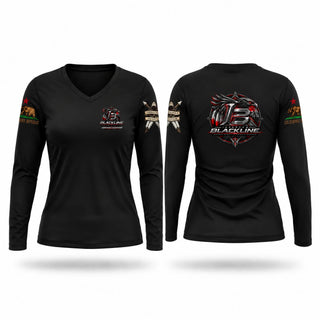 Womens Long Sleeve Vneck Shirt, Indigenous Fire Response, Fire Department, Teamtime, Team time, sublimation, custom sports apparel, team uniforms, spirit wear, spiritwear, sports uniforms, custom shirts, team store, custom team store, fundraiser sports, apparel fundraiser