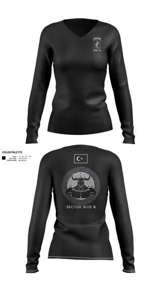 Womens Long Sleeve Vneck Shirt, 173RD ABN, Army, Teamtime, Team time, sublimation, custom sports apparel, team uniforms, spirit wear, spiritwear, sports uniforms, custom shirts, team store, custom team store, fundraiser sports, apparel fundraiser