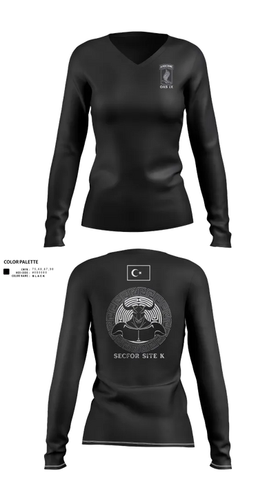 173RD ABN 21007449 Women's Long Sleeve V-neck Shirt - 20