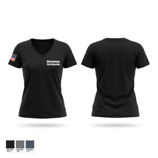 Womens Short Sleeve Vneck Shirt, Weyauwega Fire/Rescue, Fire Department, Teamtime, Team time, sublimation, custom sports apparel, team uniforms, spirit wear, spiritwear, sports uniforms, custom shirts, team store, custom team store, fundraiser sports, apparel fundraiser
