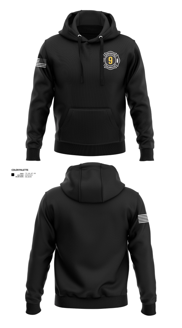 Hoodie, Station 9, Fire Department, Teamtime, Team time, sublimation, custom sports apparel, team uniforms, spirit wear, spiritwear, sports uniforms, custom shirts, team store, custom team store, fundraiser sports, apparel fundraiser