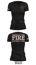 Orange County Rural District 1 Fire Department 66539276 Women's Short Sleeve V-neck Shirt - 28
