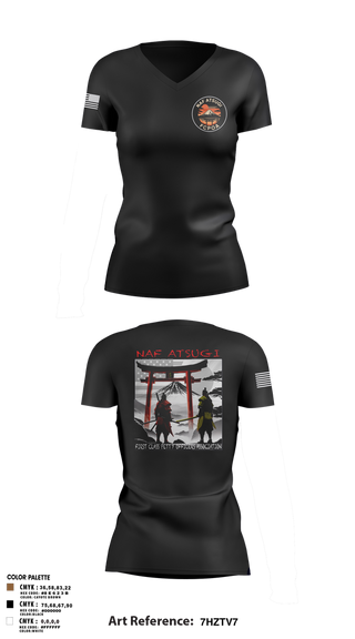 Womens Short Sleeve Vneck Shirt, NAF ATSUGI FCPOA, Navy, Teamtime, Team time, sublimation, custom sports apparel, team uniforms, spirit wear, spiritwear, sports uniforms, custom shirts, team store, custom team store, fundraiser sports, apparel fundraiser