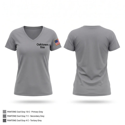 Womens Short Sleeve Vneck Shirt, Oaktown fire, Fire Department, Teamtime, Team time, sublimation, custom sports apparel, team uniforms, spirit wear, spiritwear, sports uniforms, custom shirts, team store, custom team store, fundraiser sports, apparel fundraiser