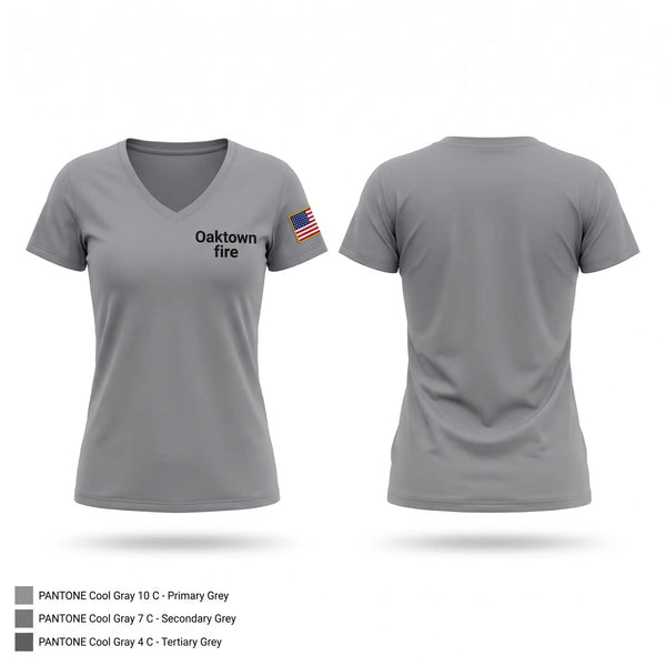 Womens Short Sleeve Vneck Shirt, Oaktown fire, Fire Department, Teamtime, Team time, sublimation, custom sports apparel, team uniforms, spirit wear, spiritwear, sports uniforms, custom shirts, team store, custom team store, fundraiser sports, apparel fundraiser