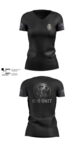 Womens Short Sleeve Vneck Shirt, Farmersville PD, Police, Teamtime, Team time, sublimation, custom sports apparel, team uniforms, spirit wear, spiritwear, sports uniforms, custom shirts, team store, custom team store, fundraiser sports, apparel fundraiser