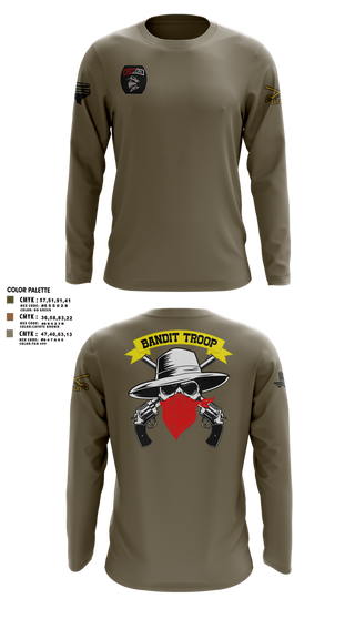Long Sleeve Performance Shirt, 6-9 bandit troop, Army, Teamtime, Team time, sublimation, custom sports apparel, team uniforms, spirit wear, spiritwear, sports uniforms, custom shirts, team store, custom team store, fundraiser sports, apparel fundraiser