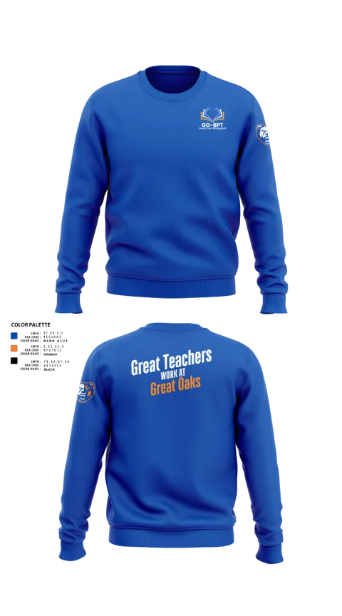 Crew Neck Sweatshirt, Great Oaks Charter School, , Teamtime, Team time, sublimation, custom sports apparel, team uniforms, spirit wear, spiritwear, sports uniforms, custom shirts, team store, custom team store, fundraiser sports, apparel fundraiser