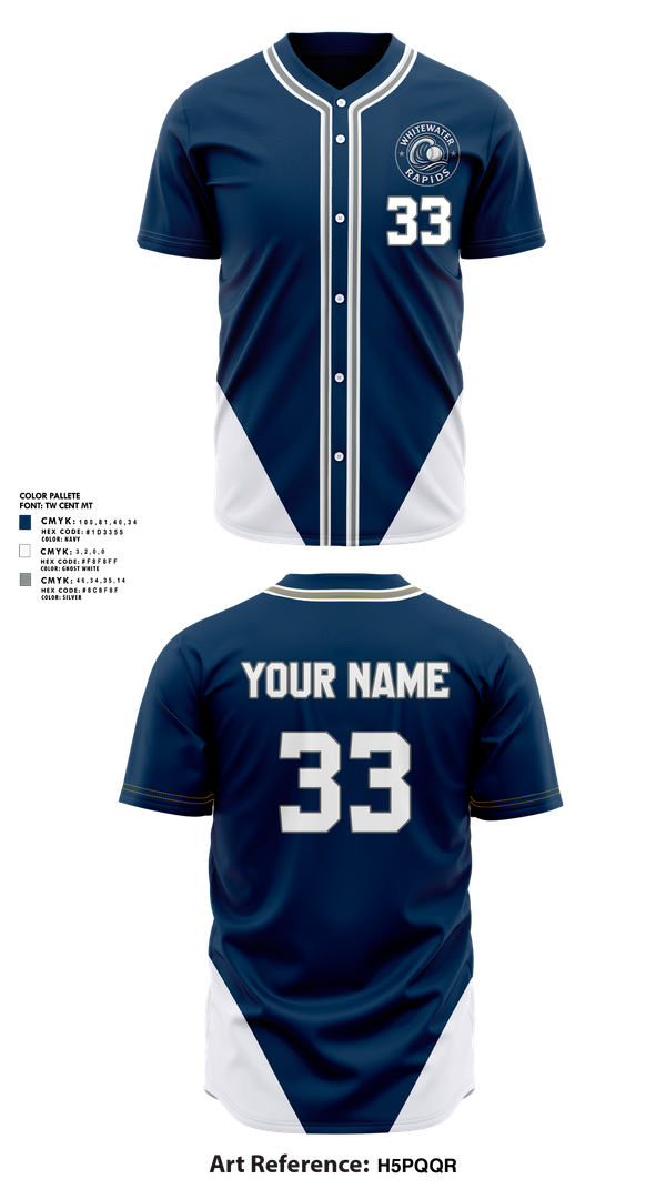 Full Button Baseball Jersey, Whitewater Rapids, Baseball, Teamtime, Team time, sublimation, custom sports apparel, team uniforms, spirit wear, spiritwear, sports uniforms, custom shirts, team store, custom team store, fundraiser sports, apparel fundraiser