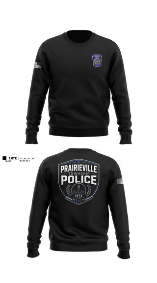 Crew Neck Sweatshirt, Prairieville Township police, Police, Teamtime, Team time, sublimation, custom sports apparel, team uniforms, spirit wear, spiritwear, sports uniforms, custom shirts, team store, custom team store, fundraiser sports, apparel fundraiser