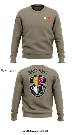 Crew Neck Sweatshirt, S6 HHC 3SFG(A), Army, Teamtime, Team time, sublimation, custom sports apparel, team uniforms, spirit wear, spiritwear, sports uniforms, custom shirts, team store, custom team store, fundraiser sports, apparel fundraiser