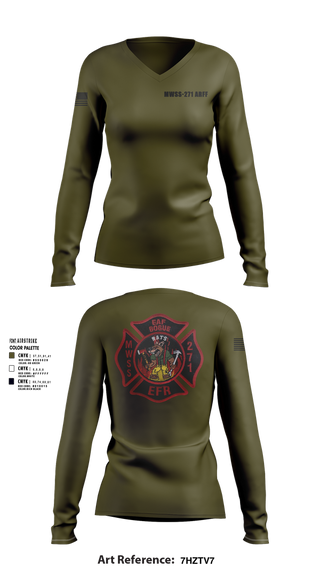 Womens Long Sleeve Vneck Shirt, MWSS-271 ARFF, , Teamtime, Team time, sublimation, custom sports apparel, team uniforms, spirit wear, spiritwear, sports uniforms, custom shirts, team store, custom team store, fundraiser sports, apparel fundraiser