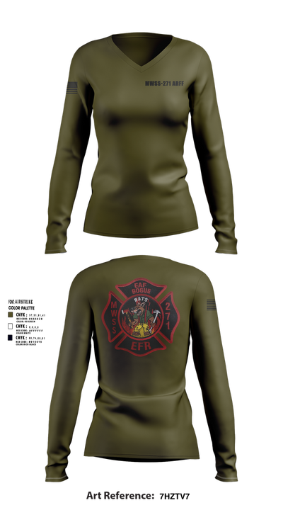 ARFF 58194852 Women's Long Sleeve V-neck Shirt - 102