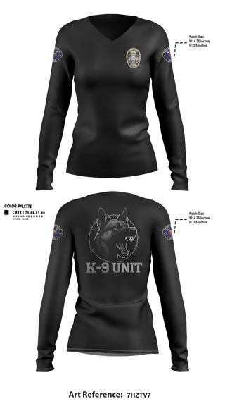 Womens Long Sleeve Vneck Shirt, Farmersville PD, Police, Teamtime, Team time, sublimation, custom sports apparel, team uniforms, spirit wear, spiritwear, sports uniforms, custom shirts, team store, custom team store, fundraiser sports, apparel fundraiser