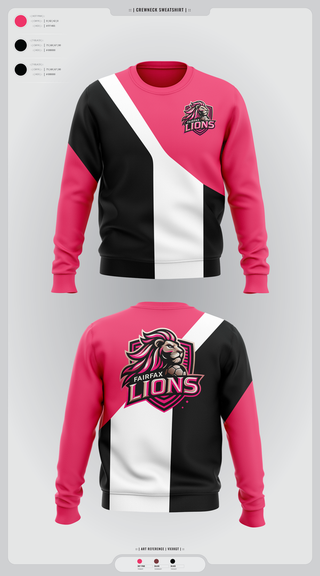 Crew Neck Sweatshirt, Fairfax Lions, Men's Soccer, Teamtime, Team time, sublimation, custom sports apparel, team uniforms, spirit wear, spiritwear, sports uniforms, custom shirts, team store, custom team store, fundraiser sports, apparel fundraiser