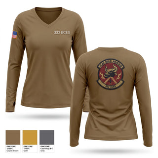 Womens Long Sleeve Vneck Shirt, 332 ECES, Air Force, Teamtime, Team time, sublimation, custom sports apparel, team uniforms, spirit wear, spiritwear, sports uniforms, custom shirts, team store, custom team store, fundraiser sports, apparel fundraiser