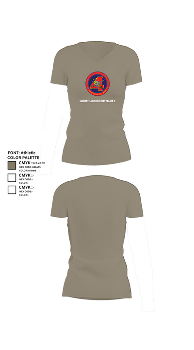 Combat Logistics Battalion 4 46395084 Women's Short Sleeve V-neck Shirt - 64