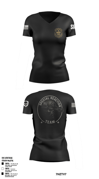 Womens Short Sleeve Vneck Shirt, 49th MP GBI Security Co., Army, Teamtime, Team time, sublimation, custom sports apparel, team uniforms, spirit wear, spiritwear, sports uniforms, custom shirts, team store, custom team store, fundraiser sports, apparel fundraiser