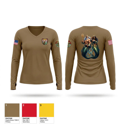 Womens Long Sleeve Vneck Shirt, 175th MRBC, Army, Teamtime, Team time, sublimation, custom sports apparel, team uniforms, spirit wear, spiritwear, sports uniforms, custom shirts, team store, custom team store, fundraiser sports, apparel fundraiser