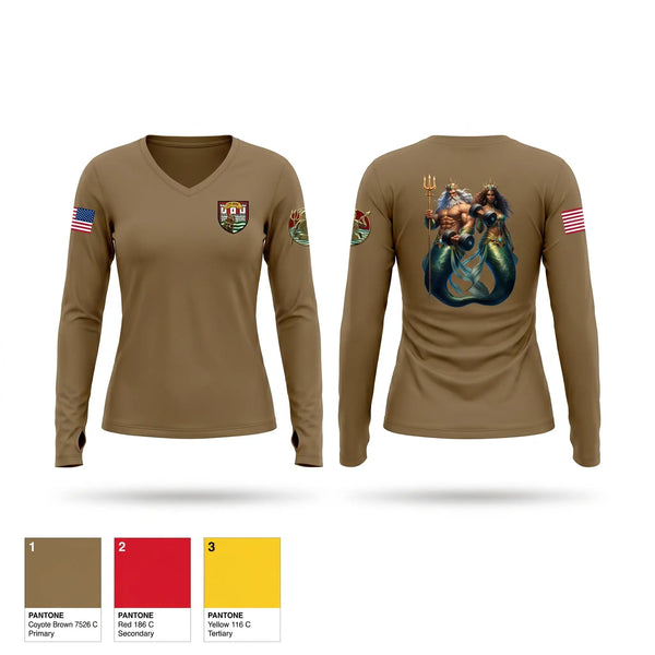 Womens Long Sleeve Vneck Shirt, 175th MRBC, Army, Teamtime, Team time, sublimation, custom sports apparel, team uniforms, spirit wear, spiritwear, sports uniforms, custom shirts, team store, custom team store, fundraiser sports, apparel fundraiser