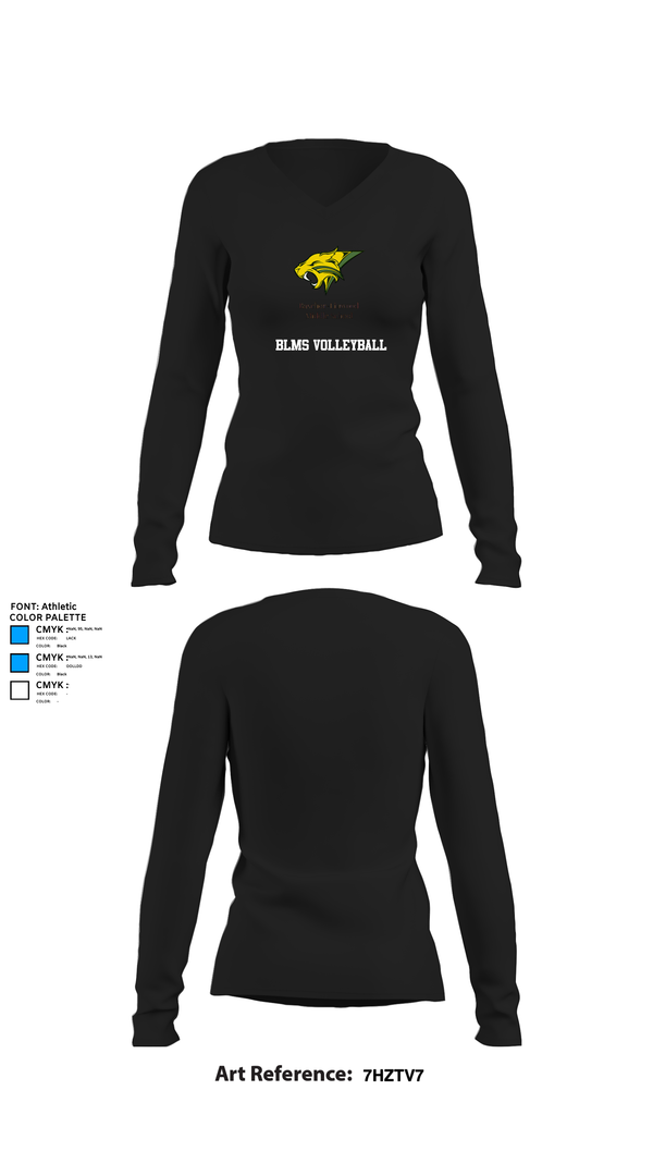 Womens Long Sleeve Vneck Shirt, BLMS Volleyball, Women's Volleyball, Teamtime, Team time, sublimation, custom sports apparel, team uniforms, spirit wear, spiritwear, sports uniforms, custom shirts, team store, custom team store, fundraiser sports, apparel fundraiser