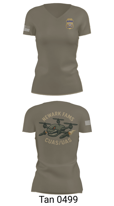 Newark FAMS 70077799 Women's Short Sleeve V-neck Shirt - 65