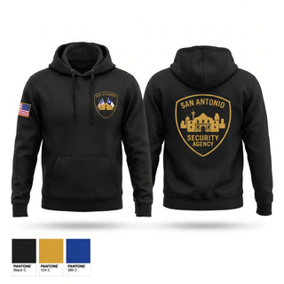Hoodie, San Antonio security Agency, Police, Teamtime, Team time, sublimation, custom sports apparel, team uniforms, spirit wear, spiritwear, sports uniforms, custom shirts, team store, custom team store, fundraiser sports, apparel fundraiser