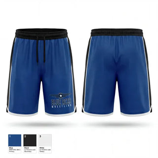 Athletic Shorts With Pockets, Blue Aces, Wrestling, Teamtime, Team time, sublimation, custom sports apparel, team uniforms, spirit wear, spiritwear, sports uniforms, custom shirts, team store, custom team store, fundraiser sports, apparel fundraiser