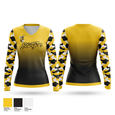 Stingers Women's Long Sleeve V-neck Shirt - 1