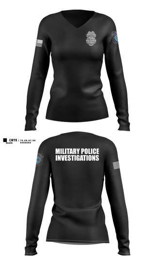 Womens Long Sleeve Vneck Shirt, U.S. Forces Customs Agency, Army, Teamtime, Team time, sublimation, custom sports apparel, team uniforms, spirit wear, spiritwear, sports uniforms, custom shirts, team store, custom team store, fundraiser sports, apparel fundraiser