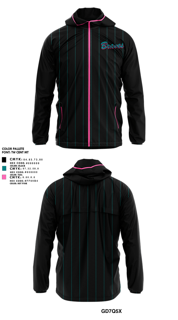 Windbreaker, Salina Braves, Softball, Teamtime, Team time, sublimation, custom sports apparel, team uniforms, spirit wear, spiritwear, sports uniforms, custom shirts, team store, custom team store, fundraiser sports, apparel fundraiser