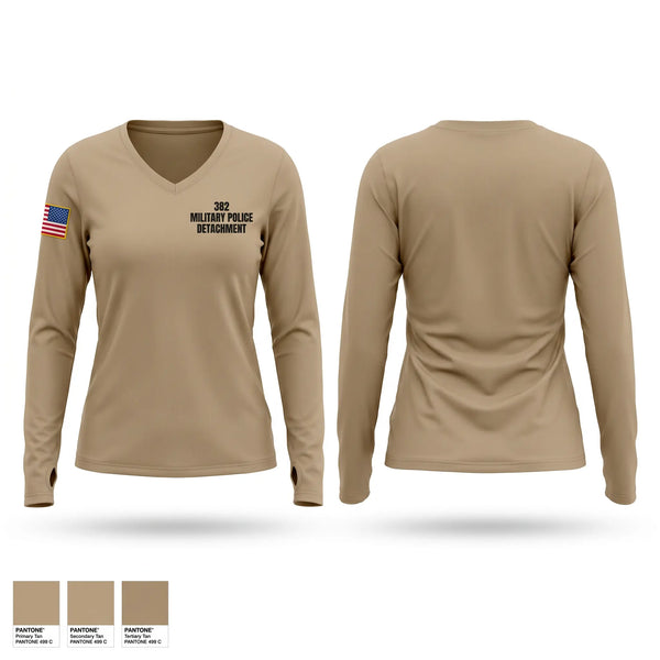 Womens Long Sleeve Vneck Shirt, 382 military police detachment, Army, Teamtime, Team time, sublimation, custom sports apparel, team uniforms, spirit wear, spiritwear, sports uniforms, custom shirts, team store, custom team store, fundraiser sports, apparel fundraiser