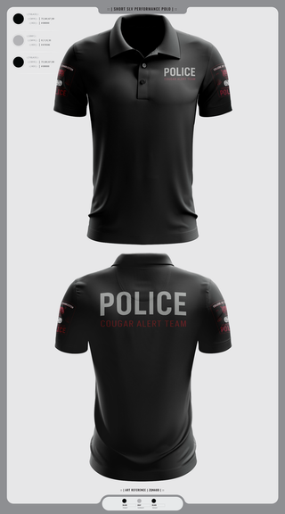 Short Sleeve Performance Polo, Cougar Alert Team 1, Police, Teamtime, Team time, sublimation, custom sports apparel, team uniforms, spirit wear, spiritwear, sports uniforms, custom shirts, team store, custom team store, fundraiser sports, apparel fundraiser